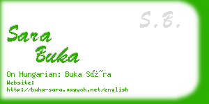 sara buka business card